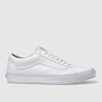 VANS WHITE OLD SKOOL TUMBLED PU TRAINERS VANS WHITE OLD SKOOL TUMBLED PU TRAINERS