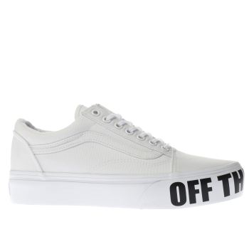 womens vans white & black old skool platform trainers womens vans white & black old skool platform trainers
