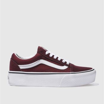 VANS BURGUNDY OLD SKOOL PLATFORM TRAINERS VANS BURGUNDY OLD SKOOL PLATFORM TRAINERS