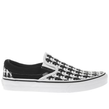 VANS BLACK & WHITE CLASSIC SLIP-ON TRAINERS VANS BLACK & WHITE CLASSIC SLIP-ON TRAINERS