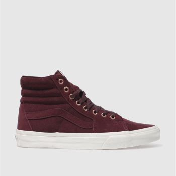 VANS BURGUNDY SK8-HI SUEDE TRAINERS VANS BURGUNDY SK8-HI SUEDE TRAINERS