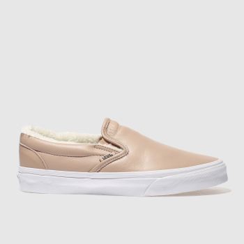 VANS PALE PINK CLASSIC SLIP-ON LEATHER TRAINERS VANS PALE PINK CLASSIC SLIP-ON LEATHER TRAINERS