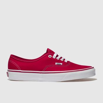 VANS RED AUTHENTIC CANVAS TRAINERS VANS RED AUTHENTIC CANVAS TRAINERS