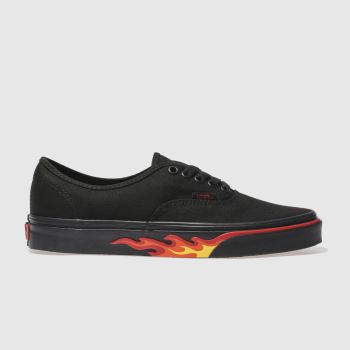 VANS BLACK & RED AUTHENTIC FLAME WALL TRAINERS VANS BLACK & RED AUTHENTIC FLAME WALL TRAINERS