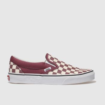VANS WHITE & RED CLASSIC SLIP-ON TRAINERS VANS WHITE & RED CLASSIC SLIP-ON TRAINERS