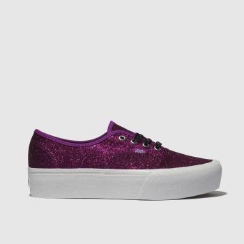 VANS PINK AUTHENTIC GLITTER PLATFORM TRAINERS VANS PINK AUTHENTIC GLITTER PLATFORM TRAINERS