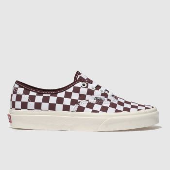 VANS WHITE & BURGUNDY AUTHENTIC TRAINERS VANS WHITE & BURGUNDY AUTHENTIC TRAINERS