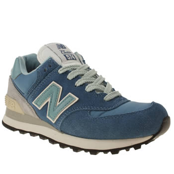 womens new balance blue 574 suede & mesh trainers womens new balance blue 574 suede & mesh trainers