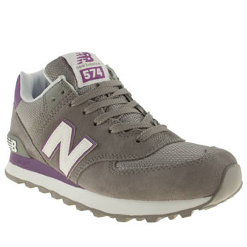 womens new balance light grey 574 suede & mesh trainers womens new balance light grey 574 suede & mesh trainers