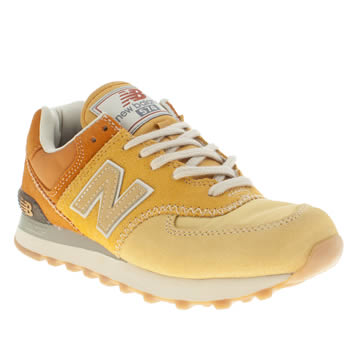 womens new balance yellow 574 suede & mesh ii trainers womens new balance yellow 574 suede & mesh ii trainers