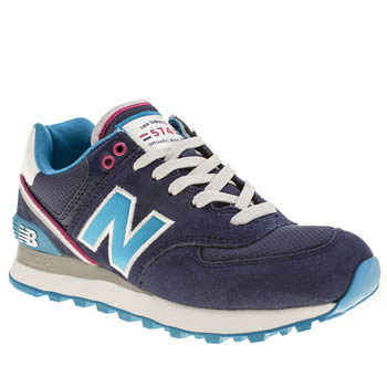 womens new balance navy & white 574 trainers womens new balance navy & white 574 trainers