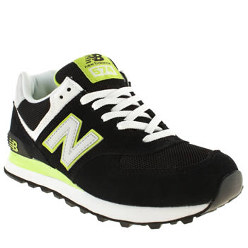 womens new balance black & green 574 trainers womens new balance black & green 574 trainers
