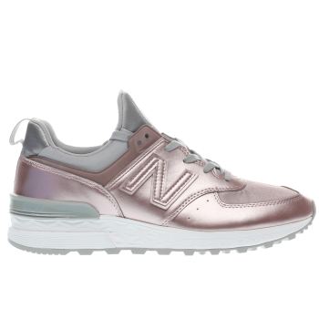 NEW BALANCE ROSE GOLD 574 SPORT METALLIC TRAINERS NEW BALANCE ROSE GOLD 574 SPORT METALLIC TRAINERS