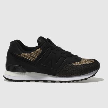NEW BALANCE BLACK & GOLD 574 RAFIA TRAINERS NEW BALANCE BLACK & GOLD 574 RAFIA TRAINERS