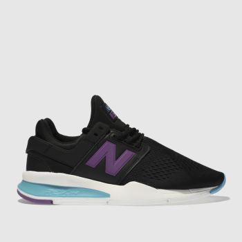 NEW BALANCE BLACK & PURPLE 247 V2 POP TRAINERS NEW BALANCE BLACK & PURPLE 247 V2 POP TRAINERS