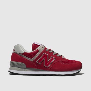 NEW BALANCE RED 574 V2 SUEDE TRAINERS NEW BALANCE RED 574 V2 SUEDE TRAINERS