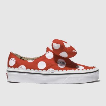 VANS WHITE & RED AUTHENTIC MINNIE BOW TRAINERS VANS WHITE & RED AUTHENTIC MINNIE BOW TRAINERS