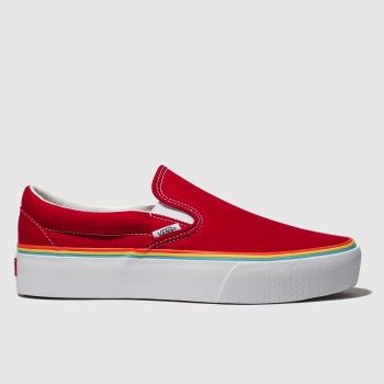vans red classic slip platform trainers vans red classic slip platform trainers