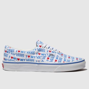 vans white & blue era i heart vans trainers vans white & blue era i heart vans trainers