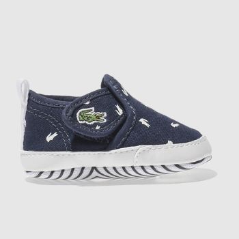 LACOSTE NAVY GAZON CRIB BABY TRAINERS LACOSTE NAVY GAZON CRIB BABY TRAINERS