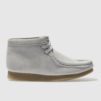 CLARKS ORIGINALS LIGHT GREY WALLABEE BOOTS JUNIOR CLARKS ORIGINALS LIGHT GREY WALLABEE BOOTS JUNIOR