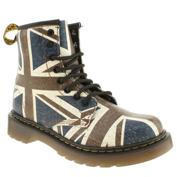 kids dr martens brown & navy delaney boots kids dr martens brown & navy delaney boots