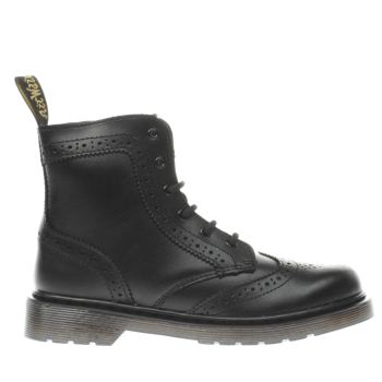 DR MARTENS BLACK DELANEY BROGUE JUNIOR BOOTS DR MARTENS BLACK DELANEY BROGUE JUNIOR BOOTS