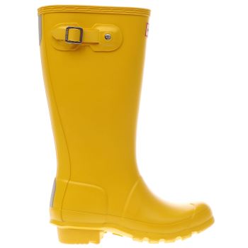 HUNTER YELLOW ORIGINAL GIRLS JUNIOR BOOTS HUNTER YELLOW ORIGINAL GIRLS JUNIOR BOOTS