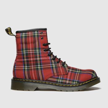 DR MARTENS RED & BLUE 1460 TARTAN BOOTS YOUTH DR MARTENS RED & BLUE 1460 TARTAN BOOTS YOUTH