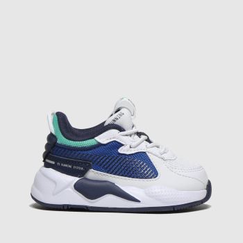 puma white & navy rs-x hard drive trainers toddler puma white & navy rs-x hard drive trainers toddler