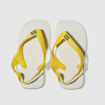 HAVAIANAS WHITE & YELLOW BRASIL LOGO II TRAINERS TODDLER HAVAIANAS WHITE & YELLOW BRASIL LOGO II TRAINERS TODDLER