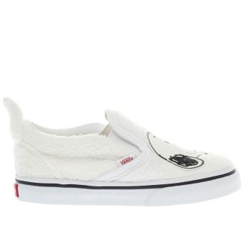 VANS WHITE & BLACK SLIP-ON PEANUTS SNOOPY TODDLER TRAINERS VANS WHITE & BLACK SLIP-ON PEANUTS SNOOPY TODDLER TRAINERS