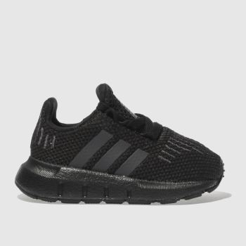 ADIDAS BLACK & GREY SWIFT RUN TODDLER TRAINERS ADIDAS BLACK & GREY SWIFT RUN TODDLER TRAINERS