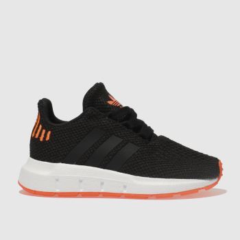 ADIDAS BLACK & ORANGE SWIFT RUN TRAINERS TODDLER ADIDAS BLACK & ORANGE SWIFT RUN TRAINERS TODDLER