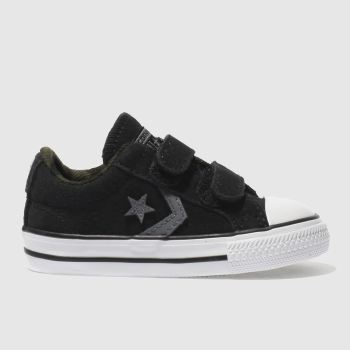 CONVERSE BLACK & GREY STAR PLAYER 2V TRAINERS TODDLER CONVERSE BLACK & GREY STAR PLAYER 2V TRAINERS TODDLER
