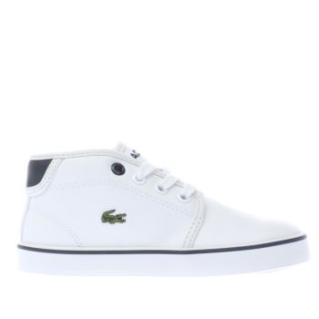 LACOSTE WHITE & NAVY AMPTHILL TODDLER TRAINERS LACOSTE WHITE & NAVY AMPTHILL TODDLER TRAINERS