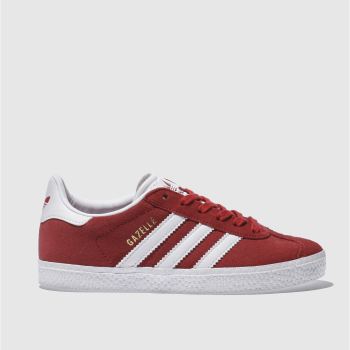 ADIDAS RED GAZELLE TRAINERS JUNIOR ADIDAS RED GAZELLE TRAINERS JUNIOR