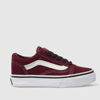 VANS BURGUNDY OLD SKOOL TRAINERS JUNIOR VANS BURGUNDY OLD SKOOL TRAINERS JUNIOR