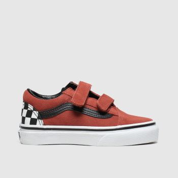 vans brown & black old skool v trainers junior vans brown & black old skool v trainers junior