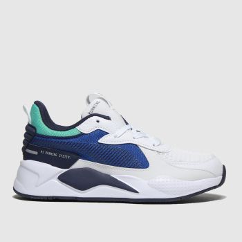 puma white & navy rs-x hard drive trainers junior puma white & navy rs-x hard drive trainers junior