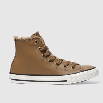 CONVERSE TAN ALL STAR HI SHEARLING JUNIOR TRAINERS CONVERSE TAN ALL STAR HI SHEARLING JUNIOR TRAINERS