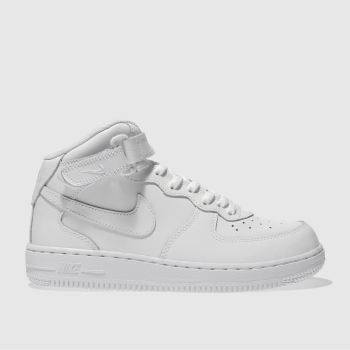 NIKE WHITE AIR FORCE 1 MID TRAINERS JUNIOR NIKE WHITE AIR FORCE 1 MID TRAINERS JUNIOR