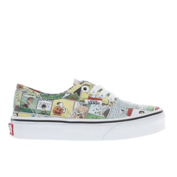 VANS WHITE & YELLOW AUTHENTIC PEANUTS COMIC JUNIOR TRAINERS VANS WHITE & YELLOW AUTHENTIC PEANUTS COMIC JUNIOR TRAINERS