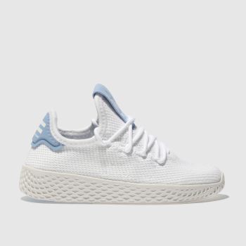 ADIDAS WHITE & BLUE PHARRELL WILLAIMS TENNIS HU TRAINERS JUNIOR ADIDAS WHITE & BLUE PHARRELL WILLAIMS TENNIS HU TRAINERS JUNIOR