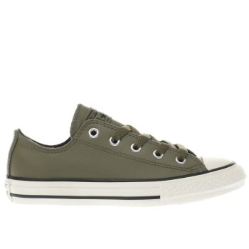 CONVERSE KHAKI ALL STAR LO LEATHER JUNIOR TRAINERS CONVERSE KHAKI ALL STAR LO LEATHER JUNIOR TRAINERS