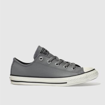 CONVERSE GREY ALL STAR LO LEATHER JUNIOR TRAINERS CONVERSE GREY ALL STAR LO LEATHER JUNIOR TRAINERS