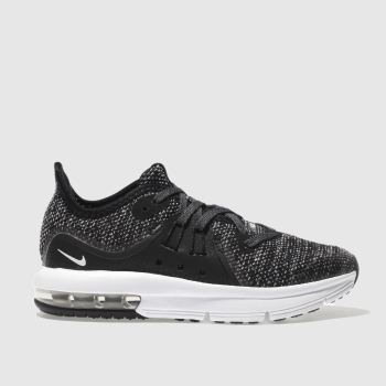 NIKE BLACK & WHITE AIR MAX SEQUENT 3 TRAINERS JUNIOR NIKE BLACK & WHITE AIR MAX SEQUENT 3 TRAINERS JUNIOR