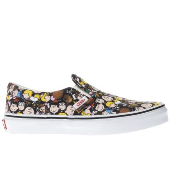 VANS BLACK & YELLOW SLIP-ON PEANUTS THE GANG JUNIOR TRAINERS VANS BLACK & YELLOW SLIP-ON PEANUTS THE GANG JUNIOR TRAINERS