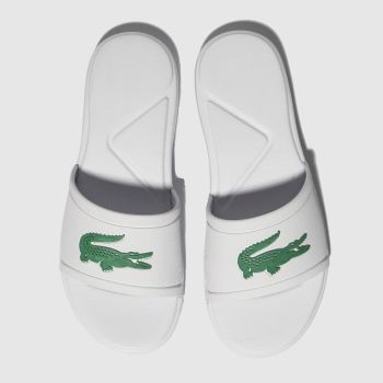 lacoste white & green l.30 slide sandals junior lacoste white & green l.30 slide sandals junior
