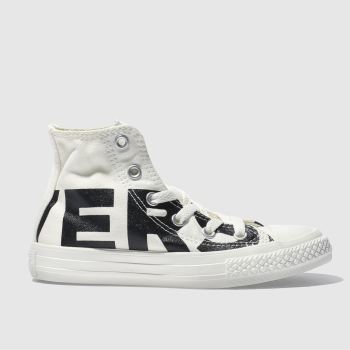 CONVERSE NATURAL ALL STAR HI WORDMARK TRAINERS JUNIOR CONVERSE NATURAL ALL STAR HI WORDMARK TRAINERS JUNIOR